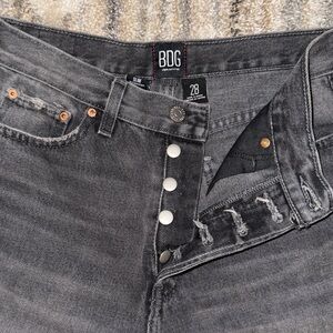 BDG Men’s Slim Button-Fly Jeans — Charcoal Gray